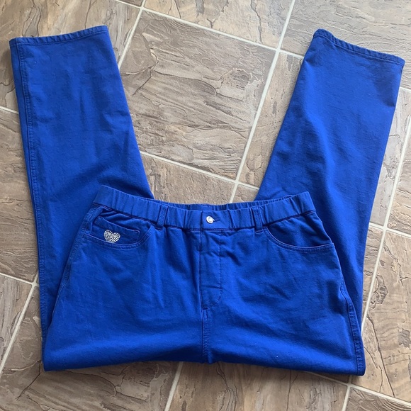 Quacker Factory High Rise Royal Blue Dream Jeans - Picture 2 of 10